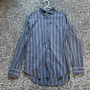 Ralph Lauren Green Purple Blue Button Down Shirt size Medium.